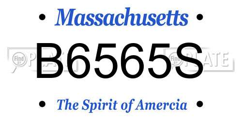 B6565S Massachusetts License Plate