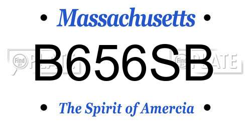 B656SB Massachusetts License Plate