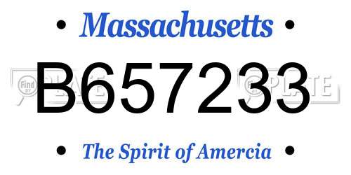 B657233 Massachusetts License Plate