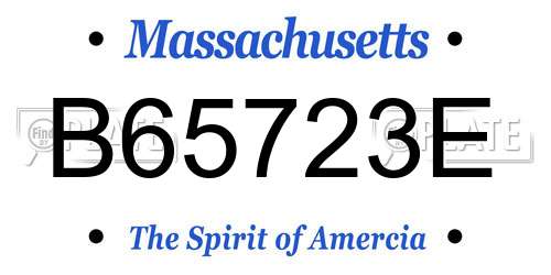 B65723E Massachusetts License Plate