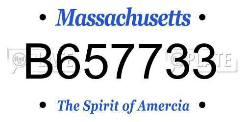 B657733 Massachusetts License Plate