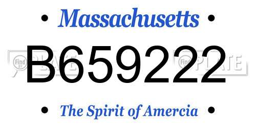 B659222 Massachusetts License Plate