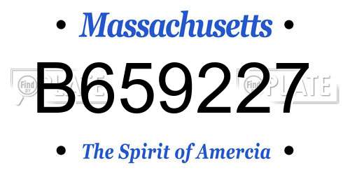 B659227 Massachusetts License Plate