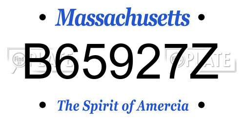 B65927Z Massachusetts License Plate
