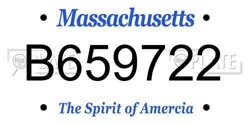 B659722 Massachusetts License Plate