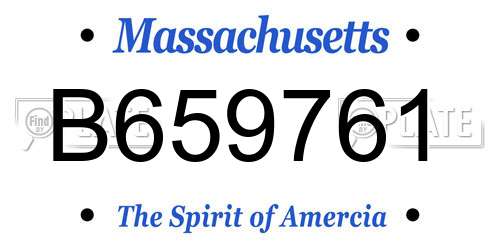 B659761 Massachusetts License Plate