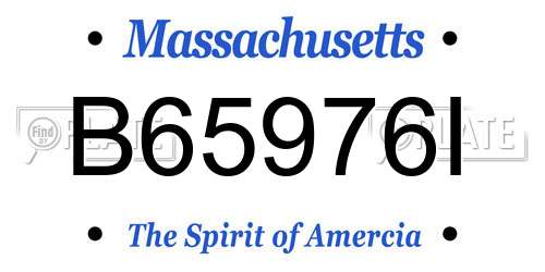 B65976I Massachusetts License Plate