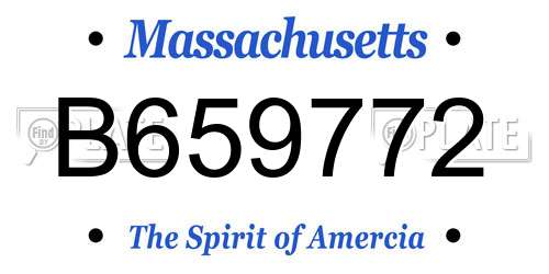 B659772 Massachusetts License Plate