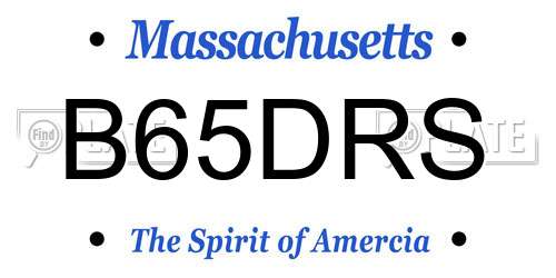B65DRS Massachusetts License Plate