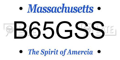 B65GSS Massachusetts License Plate