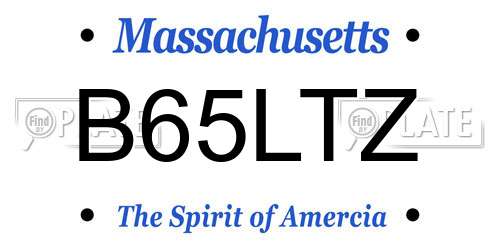 B65LTZ Massachusetts License Plate