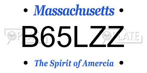 B65LZZ Massachusetts License Plate