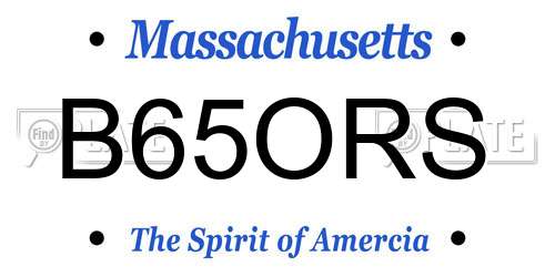 B65ORS Massachusetts License Plate
