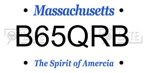 B65QRB Massachusetts License Plate