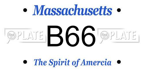B66 Massachusetts License Plate