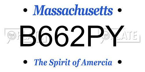 B662PY Massachusetts License Plate