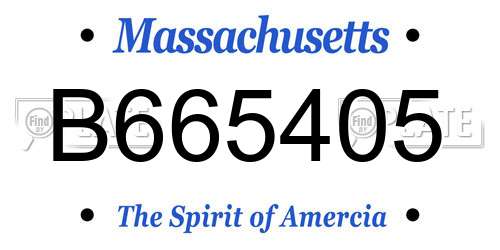 B665405 Massachusetts License Plate