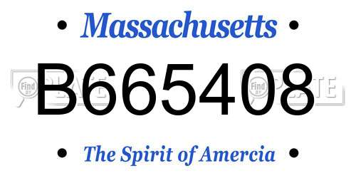 B665408 Massachusetts License Plate