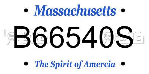B66540S Massachusetts License Plate