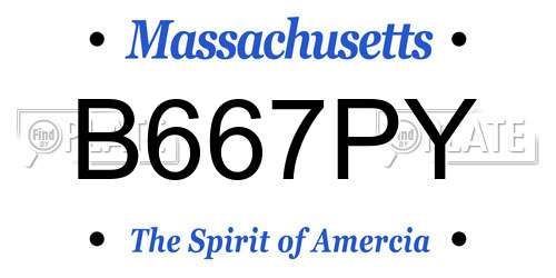 B667PY Massachusetts License Plate