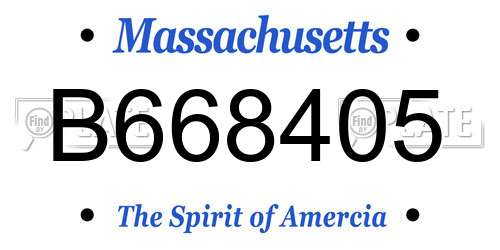 B668405 Massachusetts License Plate