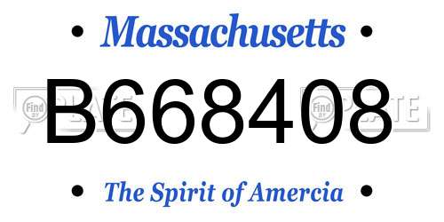 B668408 Massachusetts License Plate