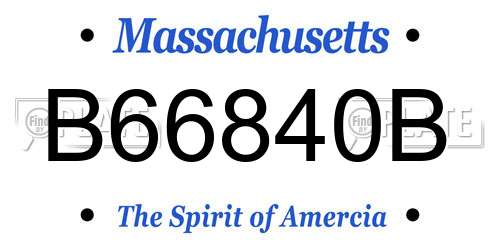 B66840B Massachusetts License Plate