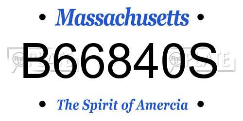 B66840S Massachusetts License Plate