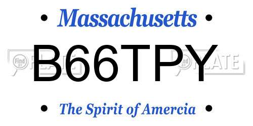 B66TPY Massachusetts License Plate