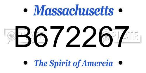 B672267 Massachusetts License Plate