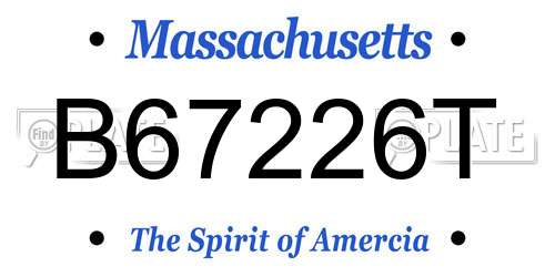 B67226T Massachusetts License Plate