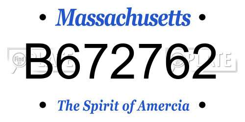 B672762 Massachusetts License Plate
