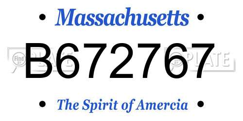 B672767 Massachusetts License Plate