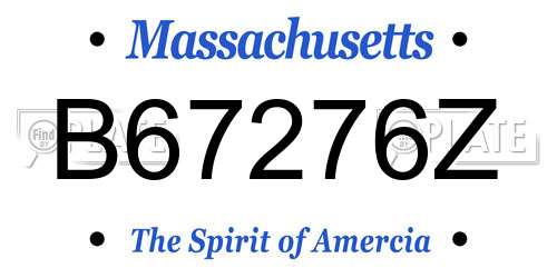 B67276Z Massachusetts License Plate