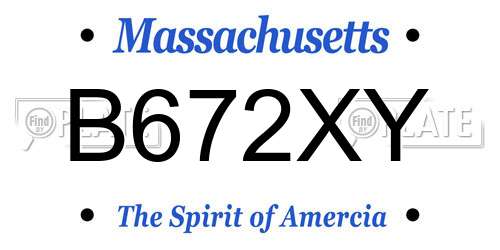 B672XY Massachusetts License Plate