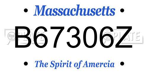 B67306Z Massachusetts License Plate