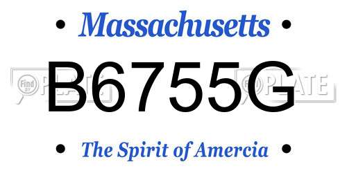 B6755G Massachusetts License Plate