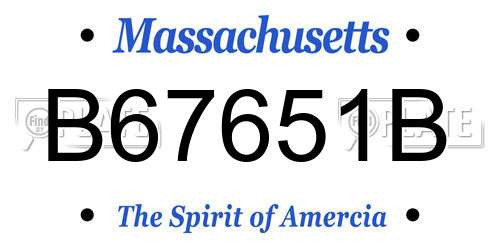 B67651B Massachusetts License Plate