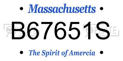 B67651S Massachusetts License Plate
