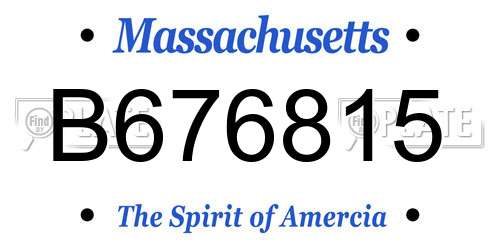 B676815 Massachusetts License Plate