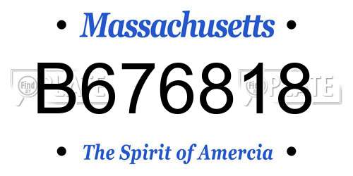 B676818 Massachusetts License Plate