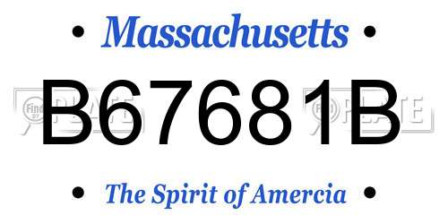 B67681B Massachusetts License Plate