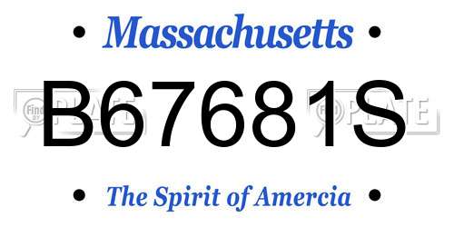 B67681S Massachusetts License Plate
