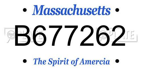 B677262 Massachusetts License Plate