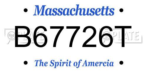 B67726T Massachusetts License Plate