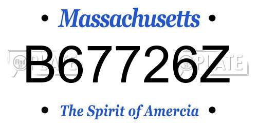 B67726Z Massachusetts License Plate
