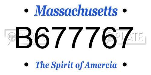 B677767 Massachusetts License Plate