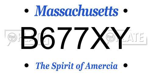 B677XY Massachusetts License Plate