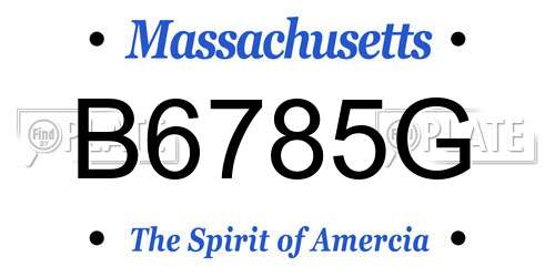 B6785G Massachusetts License Plate
