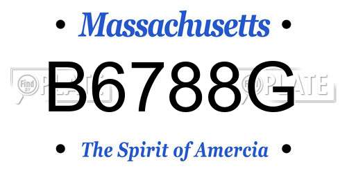 B6788G Massachusetts License Plate